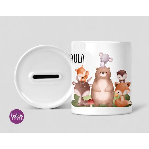 Spardose Waldtiere | Tolle Spardose mit Wunschnamen | Artikelnummer: 0112236 -3