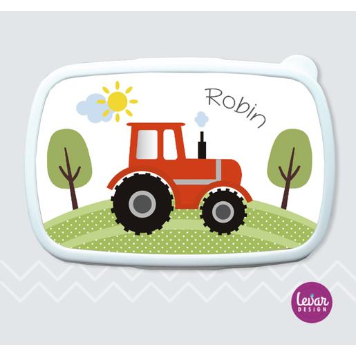 Brotdose für Mädchen und Jungen | Traktor | Personalisierte Geschenke für Kinder  | Personalisierbare Brotdose mit Namen | Artikelnummer: 1538-0033-6332 -1