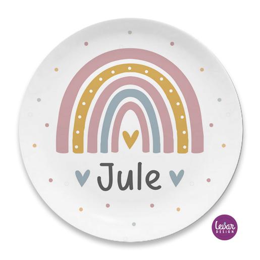 Kinderteller Regenbogen mit Namen | Kindergeschirr Set aus hochwertigem Melamin, BPA frei | Artikelnummer: kitelei18 Kopie