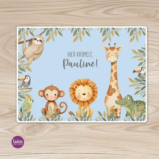 Affe Dschungel Tischunterlage Set  | Personalisiertes Tischset mit Namen  | Artikelnummer: 2836-2563-4458 -2
