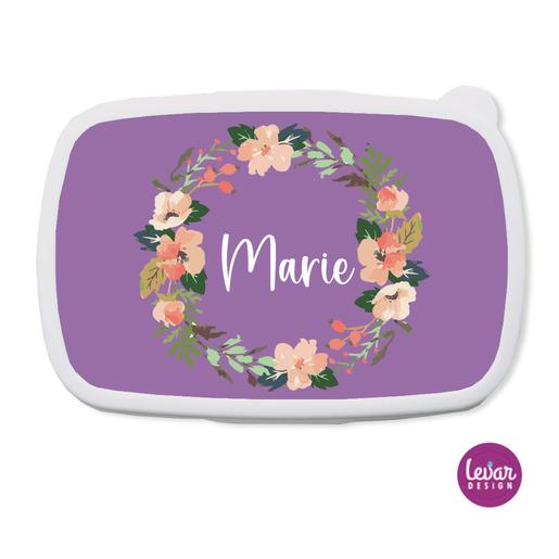 Blumenkranz, Blüten, Brotdose für Kinder mit Namen  | Tolle Brotdose mit Namen personalisiert | Artikelnummer: 13820871 -3