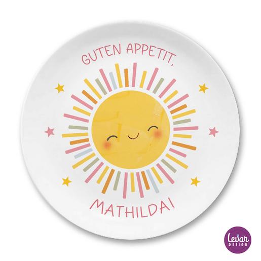 Kinderteller Sonne | Hochwertiges Kindergeschirr aus Melamin, BPA frei | Artikelnummer: kitelleisbaer18