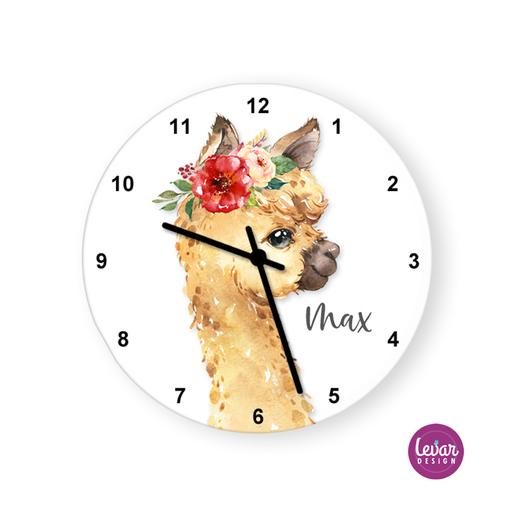Personalisierte Wanduhr Lama |  | Artikelnummer: 1242-7610-8518 -1