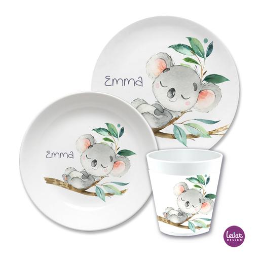 Kindergeschirr Set Koala | 3teiliges Geschirrset aus Melamin und BPA frei für Kinder | Artikelnummer: 6133-5716-0607 -3
