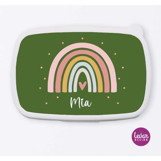 Tolle Brotdose für Mädchen und Jungen | Regenbogen | Personalisierte Geschenkidee für Kinder | Tolle Brotdose mit Namen personalisiert | Artikelnummer: 1708-8314-1221 -1 Kopie
