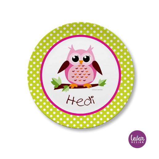 Kinderteller Eule | Großer Teller aus Melamin  | Artikelnummer:  	68118184
