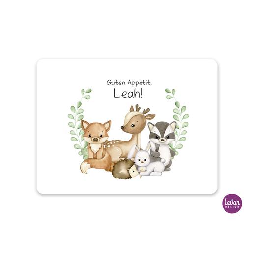 Tischset, Platzdeckchen, Waldtiere | Platzset mit eigenem Namen personalisiert | Artikelnummer: 109655639 -1