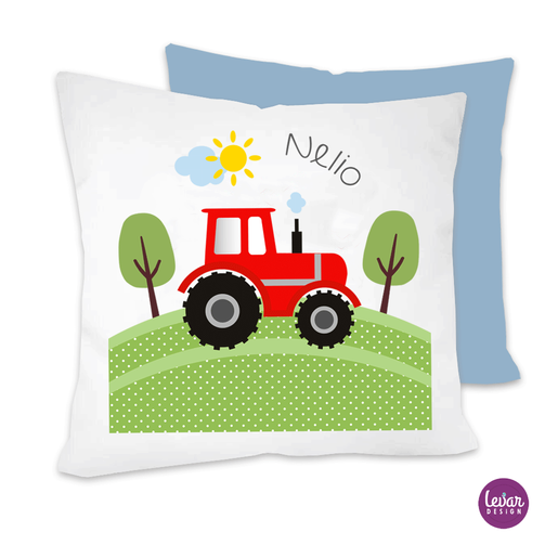 Farbiges Kinderkissen Traktor mit Füllung  | Zauberhaftes Kissen mit Namen | Artikelnummer: 3104-0012-0634 -2