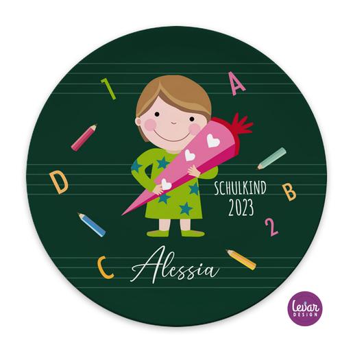 Kinderteller aus Melamin für Mädchen zum Schulanfang | BPA frei und hergestellt in Deutschland | Artikelnummer: 3250-4762-0310 -2