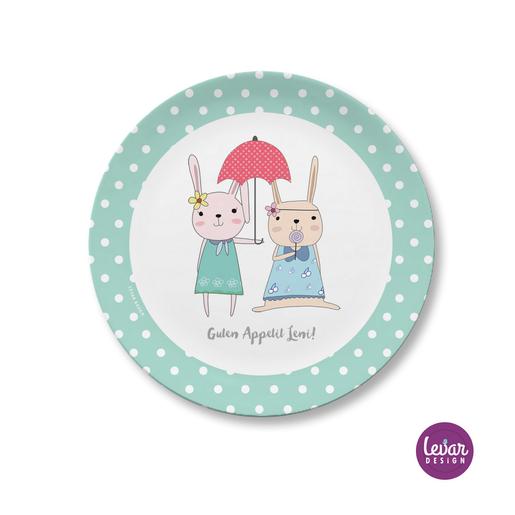 Kinderteller Hasen | Teller mit Namen aus Melamin BPA frei | Artikelnummer: 123264559 -3