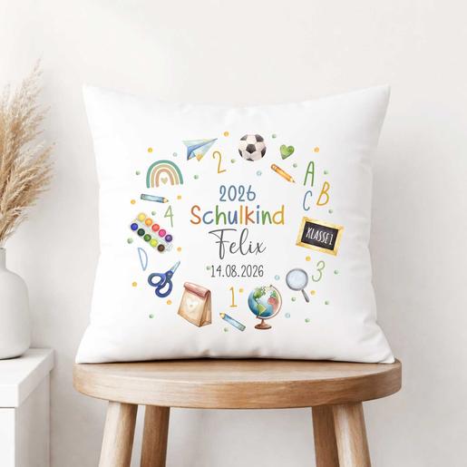 Personalisiertes Kissen Schulkind 2026 | Weiches Kinderkissen personalisiert mit dem Namen  | Artikelnummer: 8116-4024-6304 10