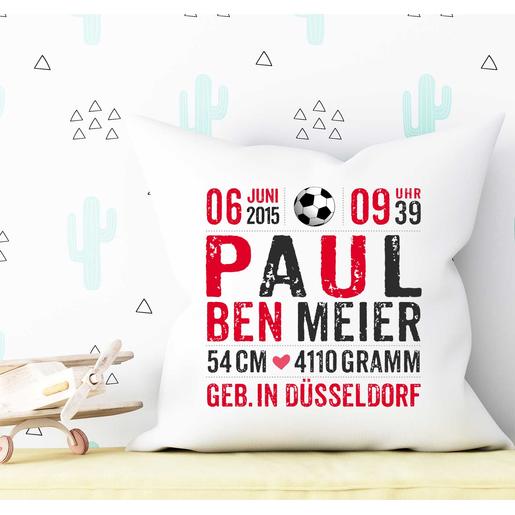 Kissen Fußball mit Füllung für Kinder | Baby Kissen mit Namen personalisiert | Artikelnummer: 560129 -2