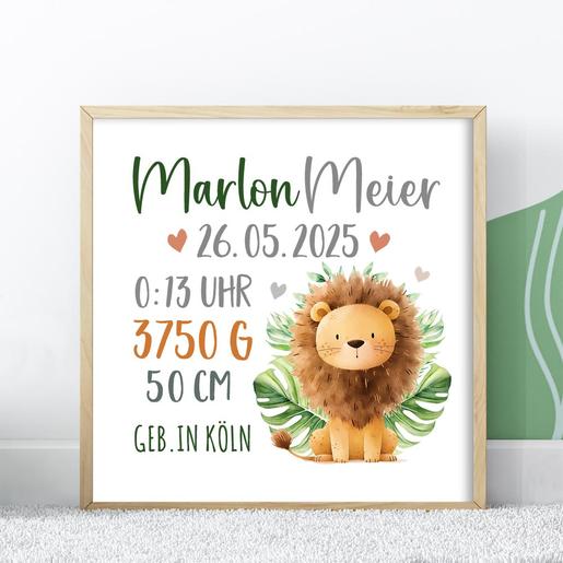 Personalisiertes Poster Zootiere | Zauberhaftes, personalisiertes Geschenk zur Geburt für Babys | Artikelnummer: 21609925-4