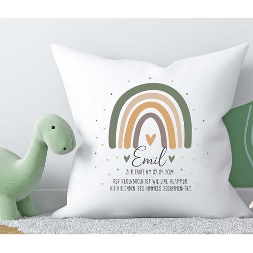 Geburtskissen - Babykissen mit Name Regenbogen | Kissen mit Füllung personalisiert für Junge | Artikelnummer: 3713-7633-8283 Kopie