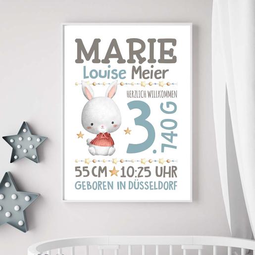 Geburtsanzeige | Poster | Namensposter  | Personalisiertes Geburtsposter, Namensbild, Babyzimmerdeko | Artikelnummer: 21057029 -5