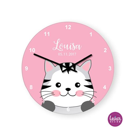 Kinderzimmer Uhr Katze | Wanduhr für Kinder | Artikelnummer: 125555272 -2