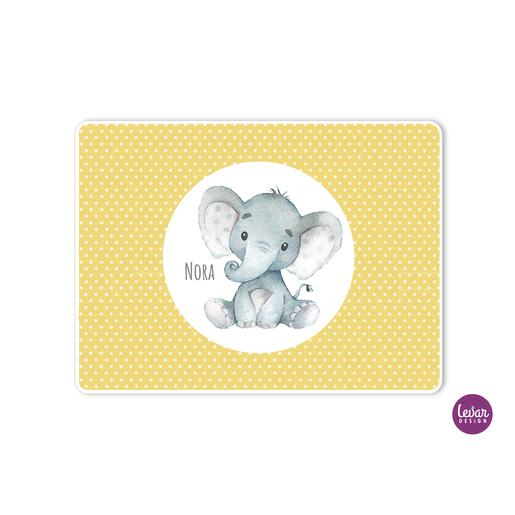 Tischset, Platzdeckchen, Elefant | Abwischbares Tischset mit Namen personalisiert | Artikelnummer: 0258-4838-1760 -3