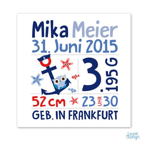 Namensbild Wandbild mit Geburtsdaten Anker  |  | Artikelnummer: 47024670 -1