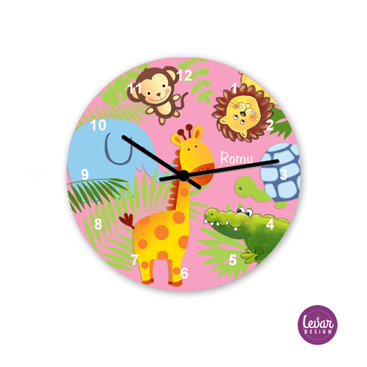 Kinderzimmer Uhr Dschungel | Personalisiertes Geschenk zur Geburt oder Taufe | Artikelnummer: 125530347 -3