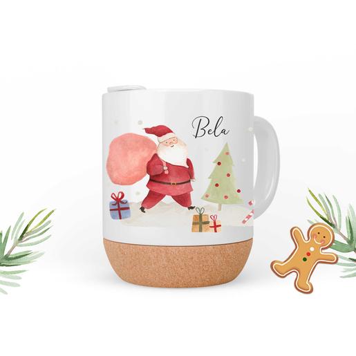Weihnachtstasse Nikolaus personalisiert | Tasse to go mit Deckel, Keramik Kork  | Artikelnummer: 2043-5551-5331 13
