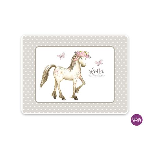 Tischset, Platzdeckchen Pferd | Abwischbares Tischset mit Namen personalisiert | Artikelnummer: 130444100 -1