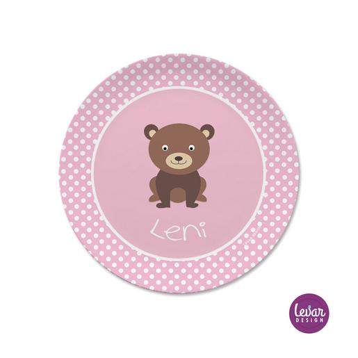 Kinderteller mit Name Löwe  | Teller mit Namen aus Melamin BPA frei | Artikelnummer: kitelloemi -1