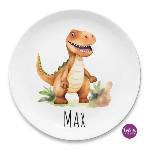 Kinderteller Dino | Zauberhafter Melamineller mit Namen BPA frei | Artikelnummer: kiteflha18 -6