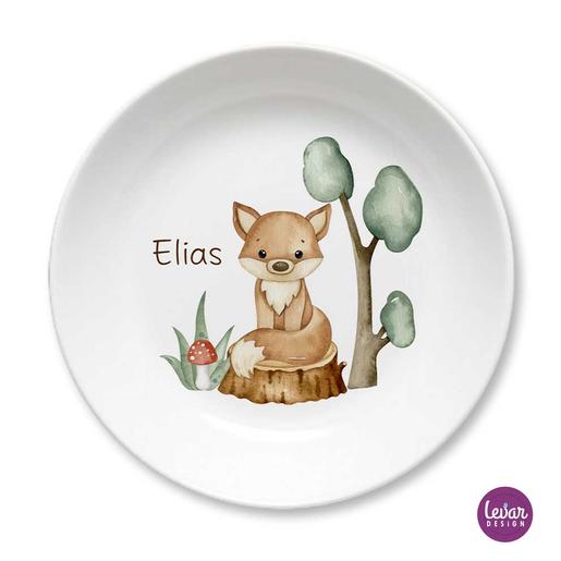 Kinderteller Schale Waldtiere | Teller mit Namen aus Melamin BPA frei | Artikelnummer: 4521924 Kopie