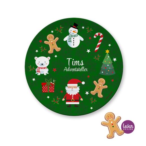 Personalisierter Weihnachtsteller, Nikolausteller  | Teller mit Namen personalisiert, BPA frei und hergestellt in Deutschland | Artikelnummer: weihtebl -4