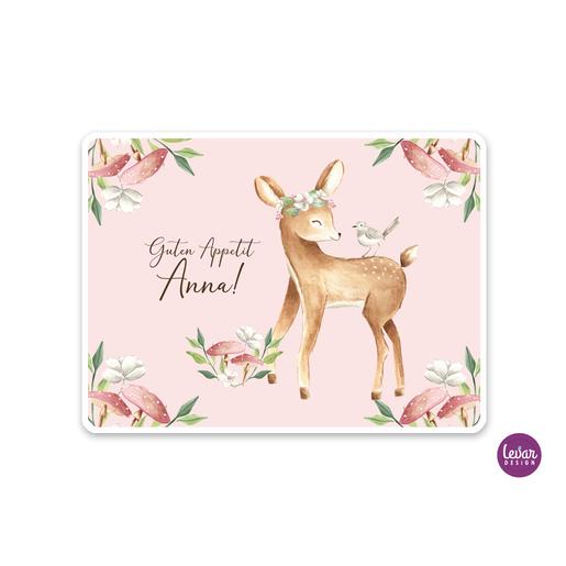 Tischset, Platzdeckchen, Rehkitz | Abwischbares Tischset mit Namen personalisiert | Artikelnummer: 4266-5414-7402 -4