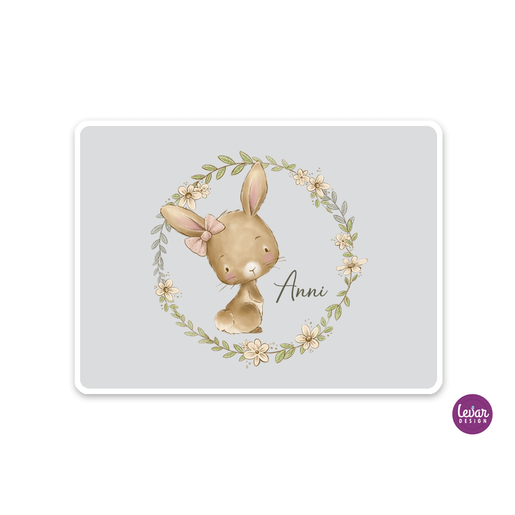 Tischset, Platzdeckchen, Waldtiere, Hasen | Zauberhaftes Tischset mit Namen personalisiert, abwischbar | Artikelnummer: 6442-1370-4884 Kopie -4