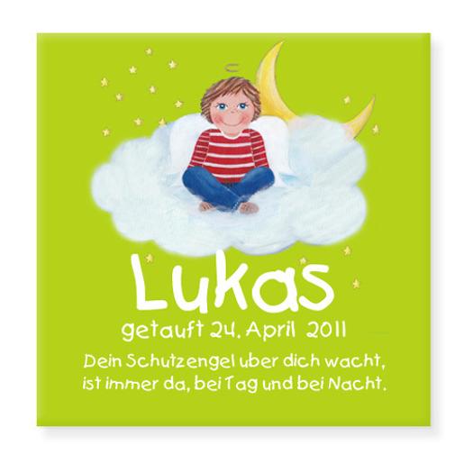 DEIN SCHUTZENGEL Leinwanddruck, Felix | Personalisiertes Geschenk zur Geburt oder Taufe für Junge | Artikelnummer: 21021365 -2
