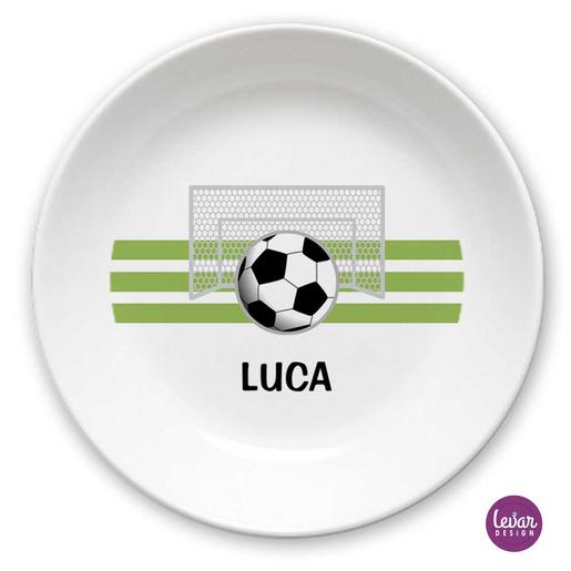 Fußball Melaminteller Schale  | Kinderteller mit Namen BPA frei | Artikelnummer: kitefuss1 -2