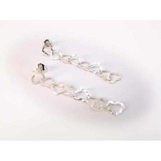 Silberohrstecker gehämmerte Herzen