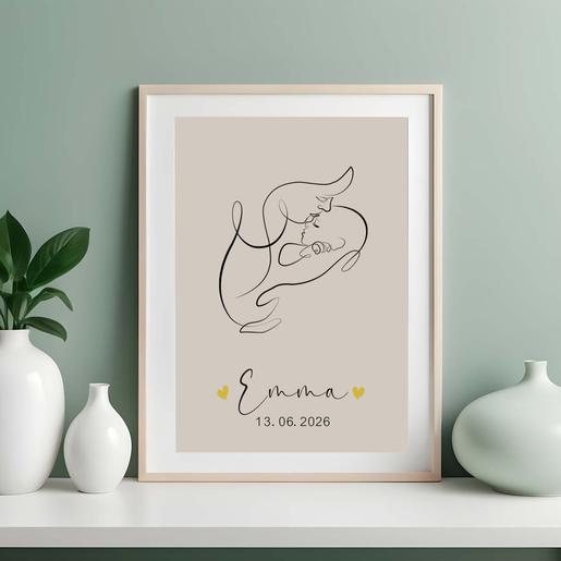 Line Art personalisiertes Geburtsposter | Zauberhafte Geschenkidee zur Geburt für Jungen & Mädchen | Artikelnummer: 76232280 -3