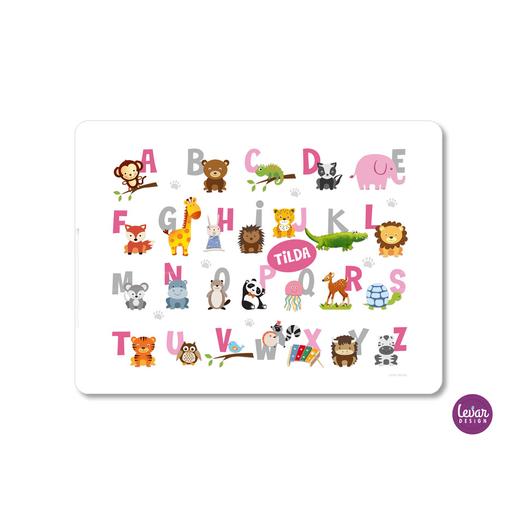 Platzset, Tischset, Alphabet  | Zauberhaftes Tischset Namen, abwischbar | Artikelnummer: 114219815 -3