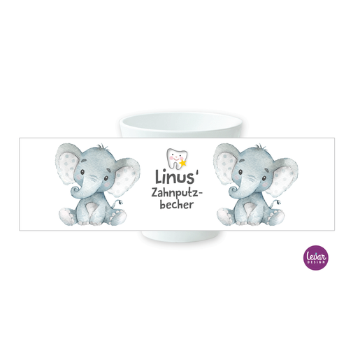 Zahnputzbecher Baby Elefant | Becher aus Melamin BPA frei | Artikelnummer: 1178-4034-7621 -1