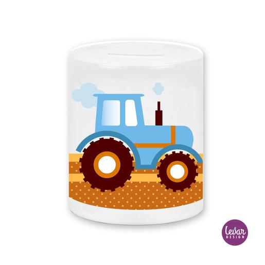 Spardose Traktor personalisiert für Jungen und Mädchen - zur Taufe, Geburt mit Namen personalisiert | Keramikspardose für Kinder | Artikelnummer: 1354-4853-8666 Kopie