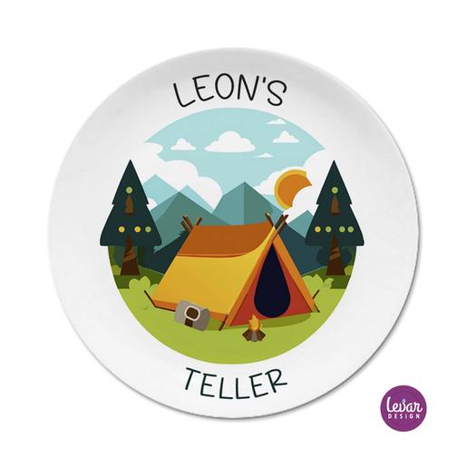 Campinggeschirr aus Melamin personalisiert | Camping Teller aus Melamin BPA frei | Artikelnummer: kiteblue18 -1