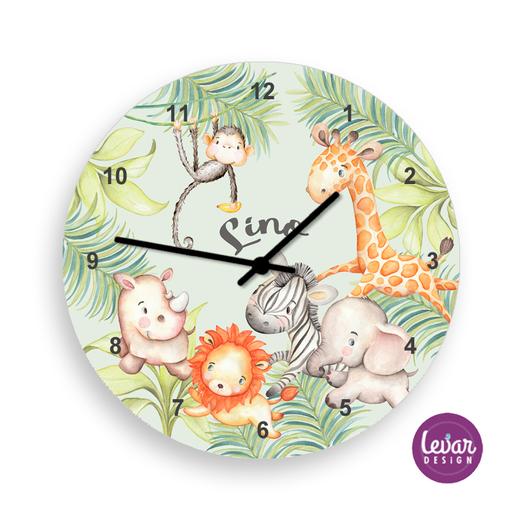 Dschungeltiere Wanduhr, Kinderzimmer Uhr |  | Artikelnummer: 1308-8007-5837 91