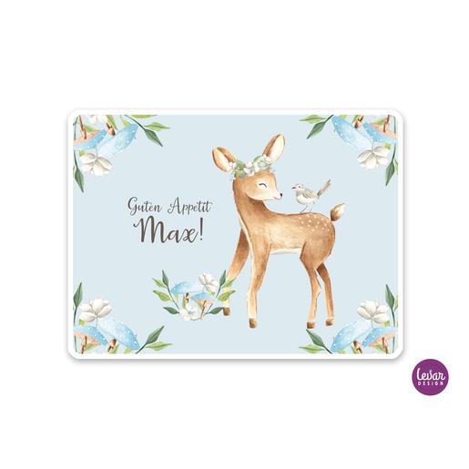 Tischset, Platzdeckchen, Rehkitz | Abwischbares Tischset mit Namen personalisiert | Artikelnummer: 4266-5414-7402 -1
