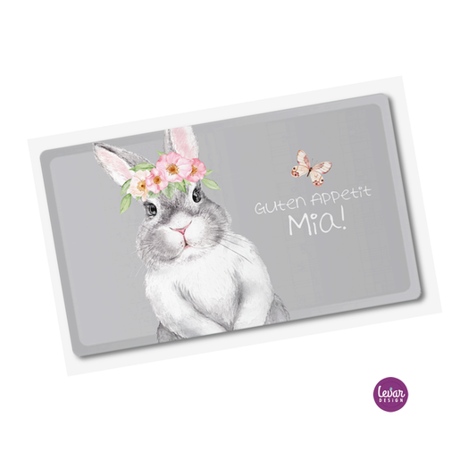 Frühstücksbrettchen Hase | Brettchen mit Namen, BPA frei | Artikelnummer: 5027-0056-4532