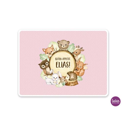 Tischset, Platzset, Waldtiere | Platzdeckchen mit Namen personalisiert | Artikelnummer: 5424-2777-7076 -1