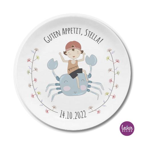 Teller Sternzeichen Kindergeschirr | Kinderteller mit Namen aus Melamin BPA frei | Artikelnummer: 57499119 -2