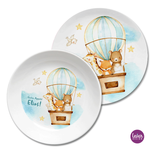 Kinderteller Heißluftballon  | Kinderteller Set aus Melamin, BPA frei | Artikelnummer: 53199116 -2