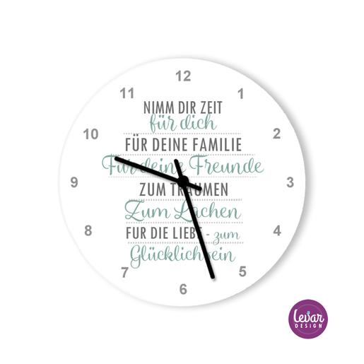 Wanduhr mit Spruch 