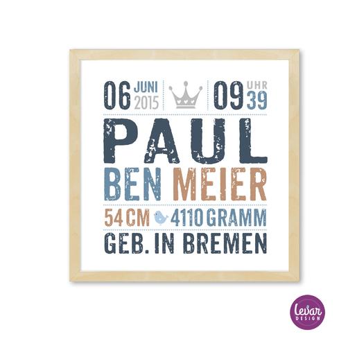 Geburtsanzeige, Poster - Krone  | Personalisierbares Poster zur Geburt & Taufe | Artikelnummer: gedruckkrone -8