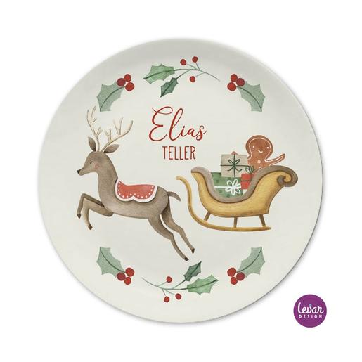 Weihnachtsteller, Nikolausteller  | Kinderteller mit Namen aus Melamin BPA frei ♥ Made in Germany ♥  | Artikelnummer: 2128-7436-8101 8