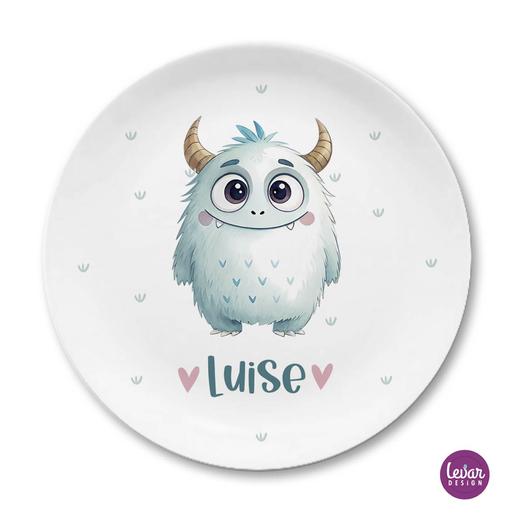 Kleine Monster - personalisierter Kinderteller  | Großer Teller aus Melamin  | Artikelnummer: 68118185 -5