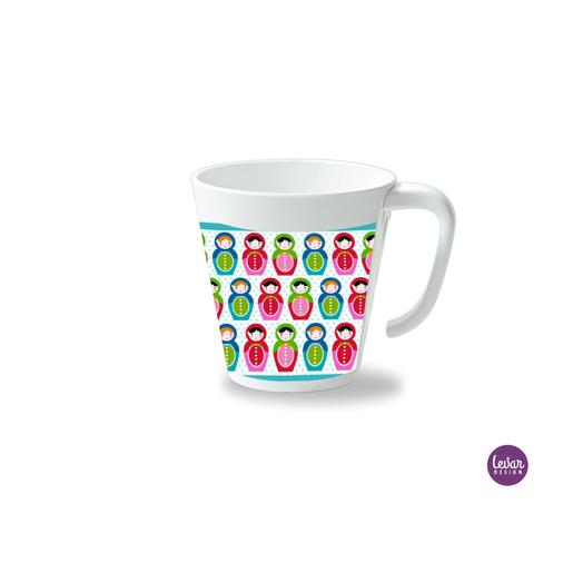 Kinderbecher mit Henkel, Babuschkas  | Henkelbecher groß, 325 ml,  Ø 9,7 cm, Höhe 10 cm | Artikelnummer: henkbechbabu -1